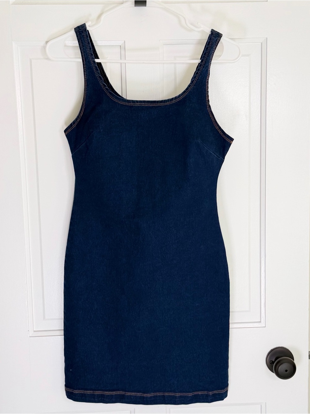 RDI Dark Wash Denim Bodycon Mini Dress Small Back Zip Y2K